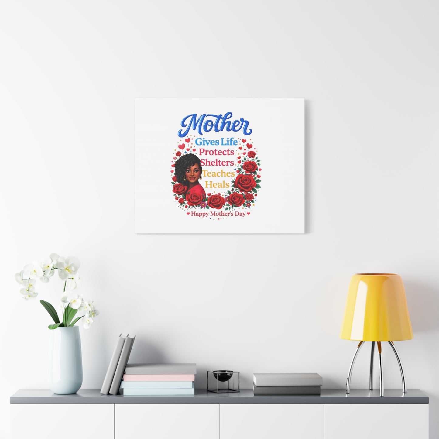Mother Gives Life Floral Canvas – Happy Mother’s Day Stretched Wall Art