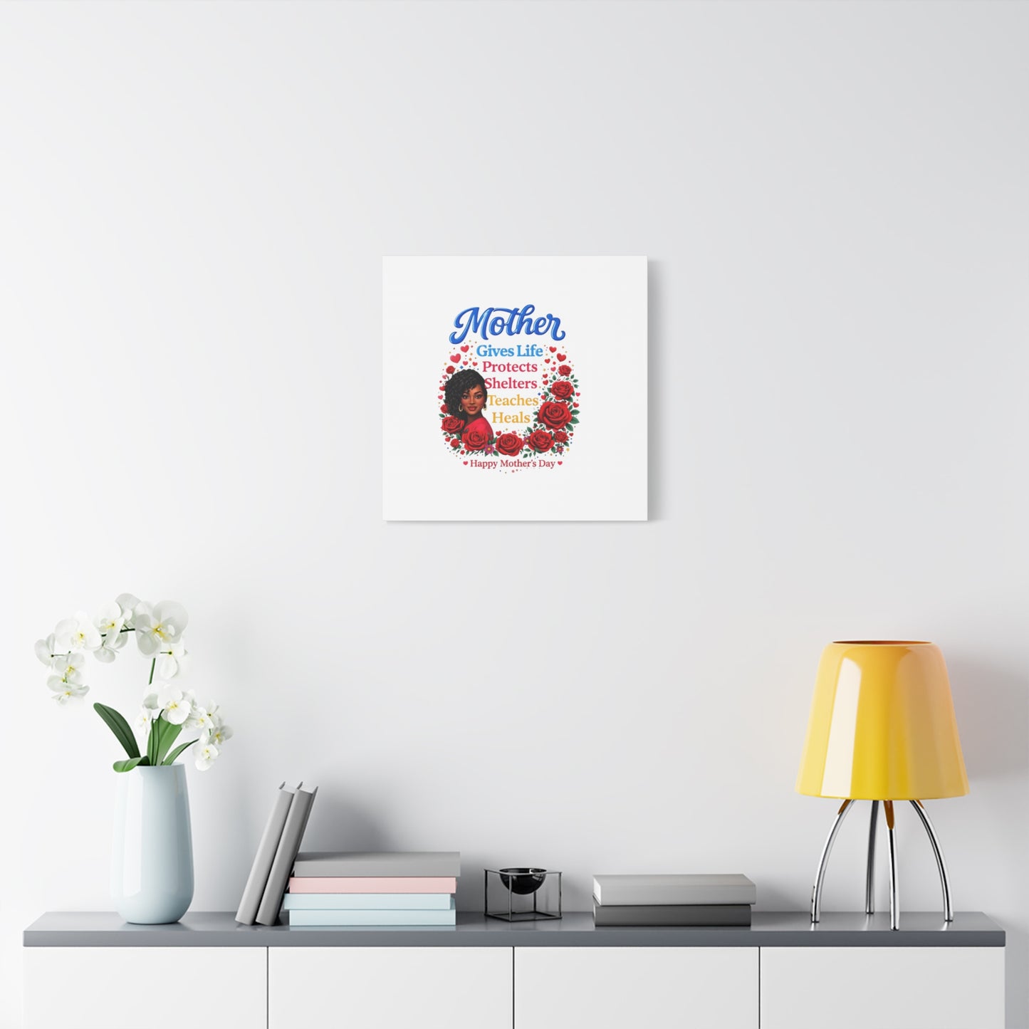 Mother Gives Life Floral Canvas – Happy Mother’s Day Stretched Wall Art