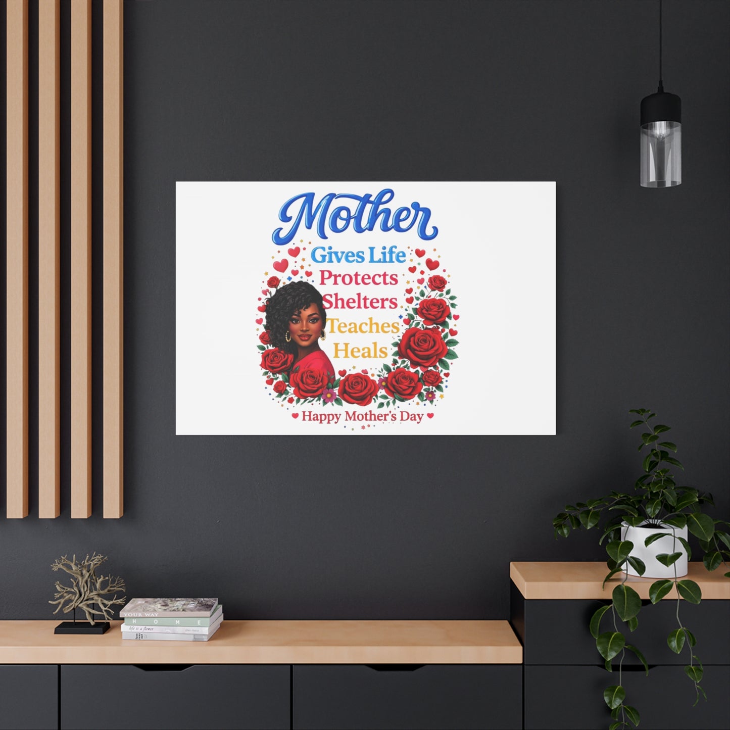 Mother Gives Life Floral Canvas – Happy Mother’s Day Stretched Wall Art