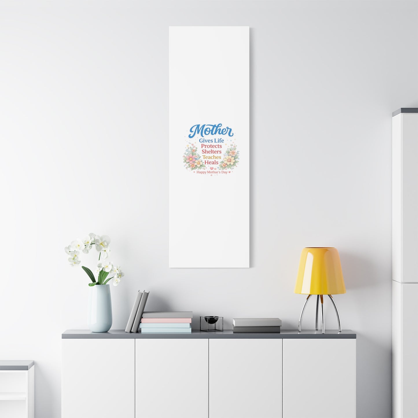 Mother Gives Life Floral Canvas – Happy Mother's Day Wall Art
