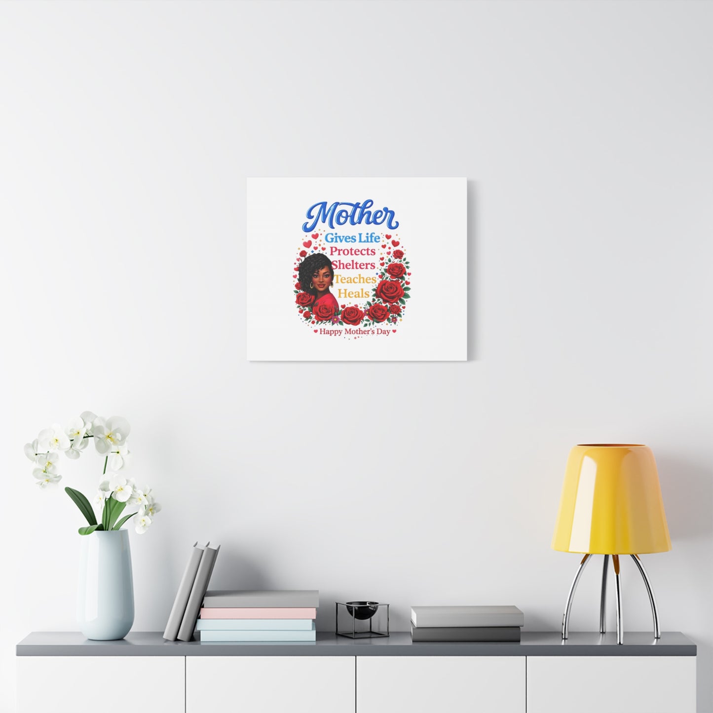 Mother Gives Life Floral Canvas – Happy Mother’s Day Stretched Wall Art