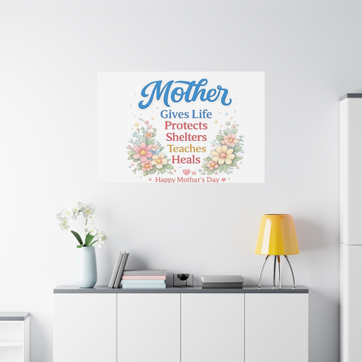 Mother Gives Life Floral Canvas – Happy Mother's Day Wall Art