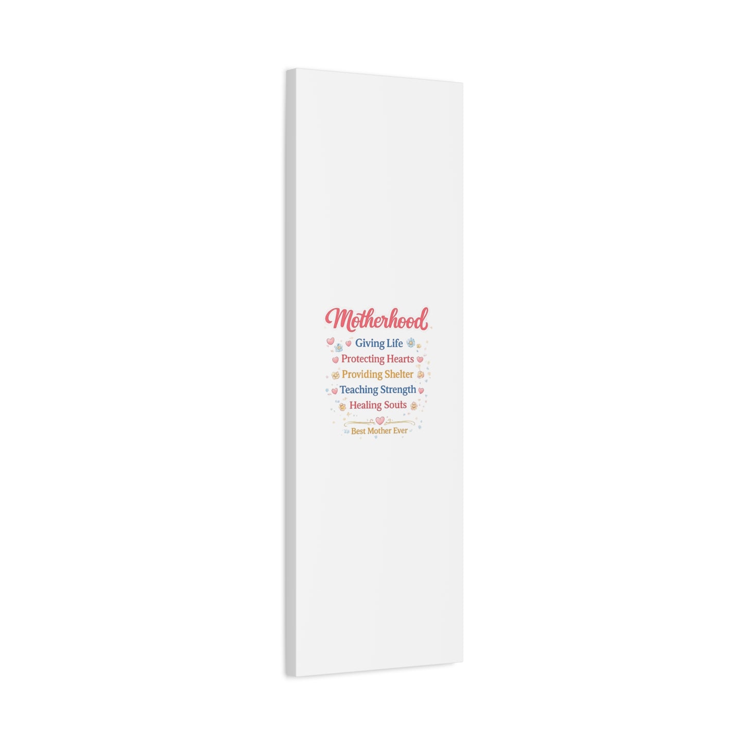 Motherhood Canvas Wall Art — "Motherhood: Giving Life, Protecting Hearts" Stretched Matte Print