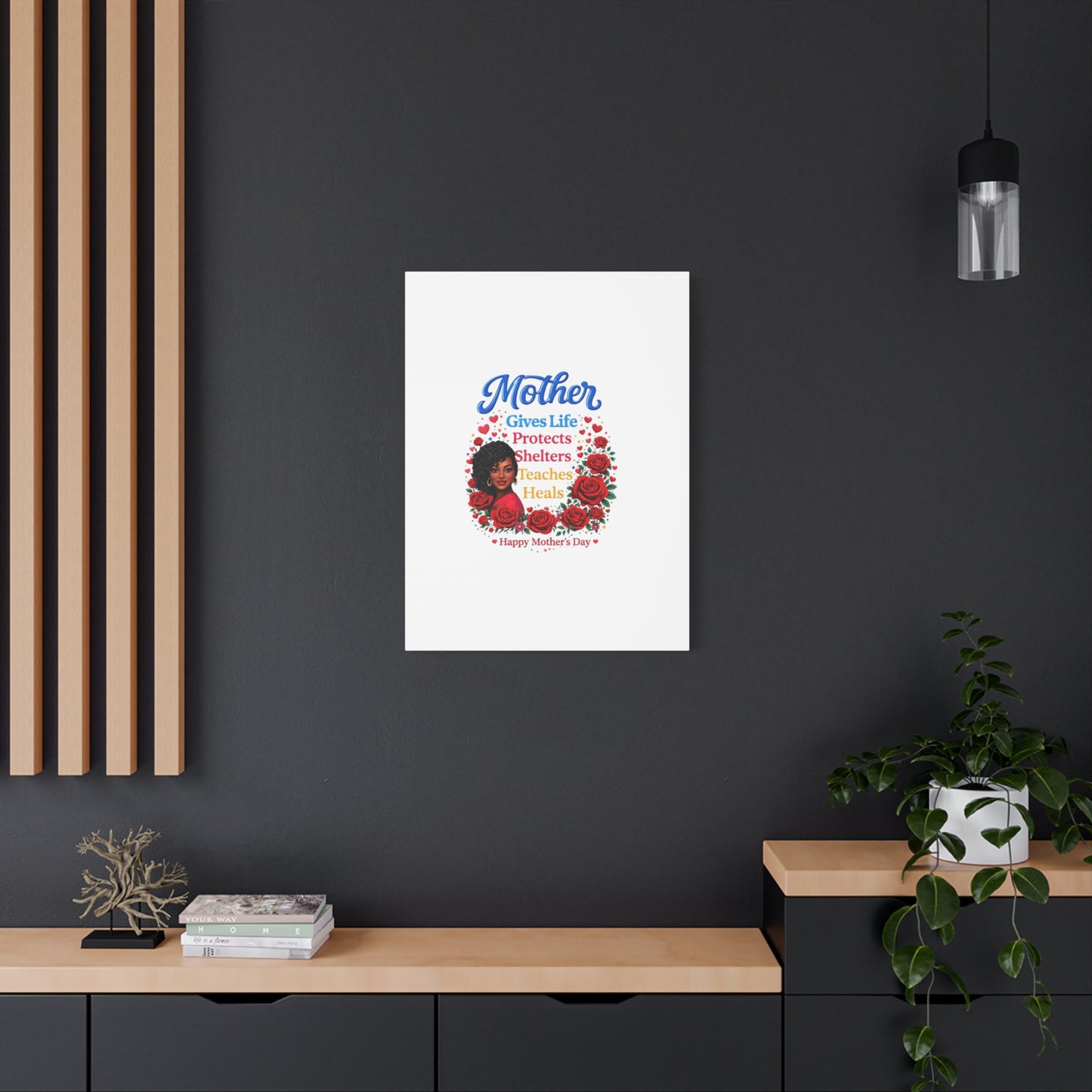 Mother Gives Life Floral Canvas – Happy Mother’s Day Stretched Wall Art