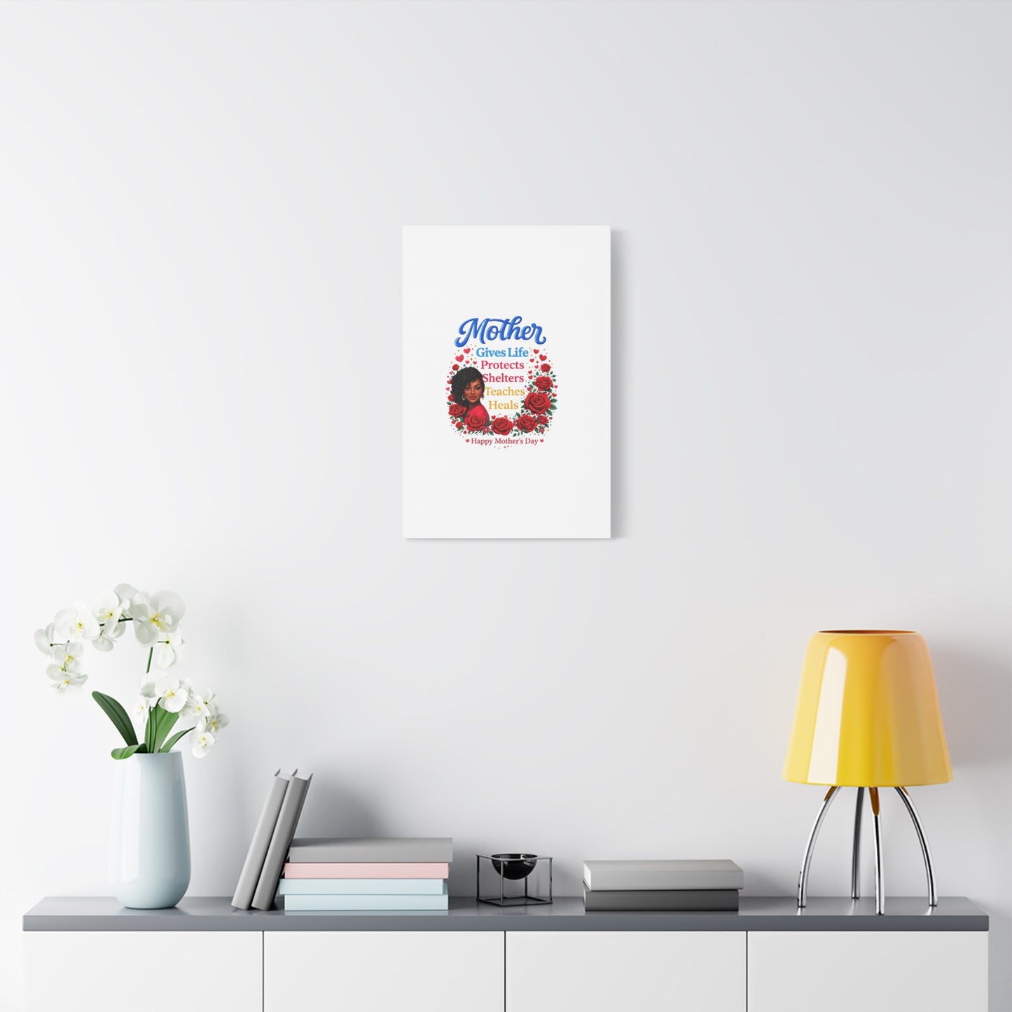 Mother Gives Life Floral Canvas – Happy Mother’s Day Stretched Wall Art