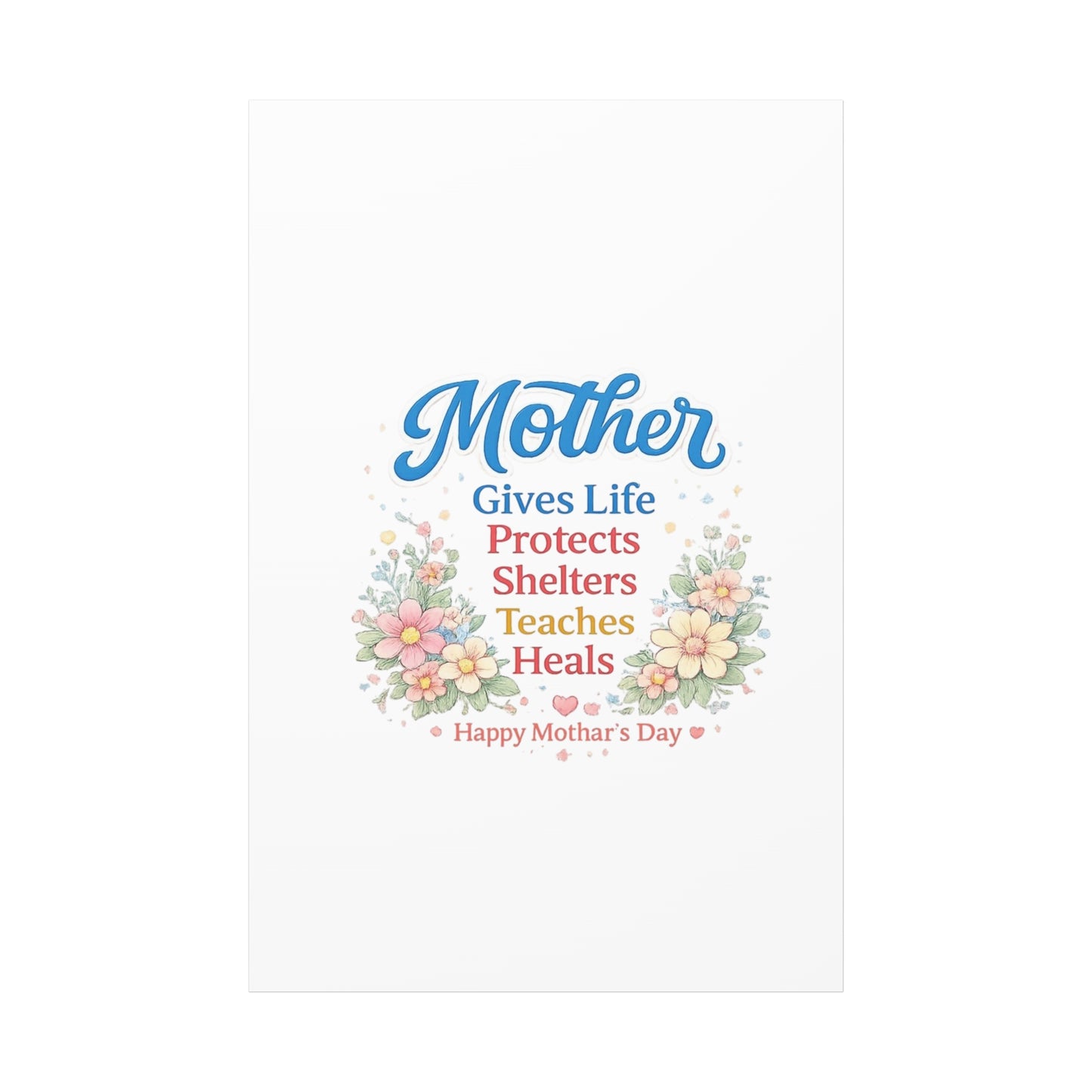 Mother Gives Life Floral Canvas – Happy Mother's Day Wall Art
