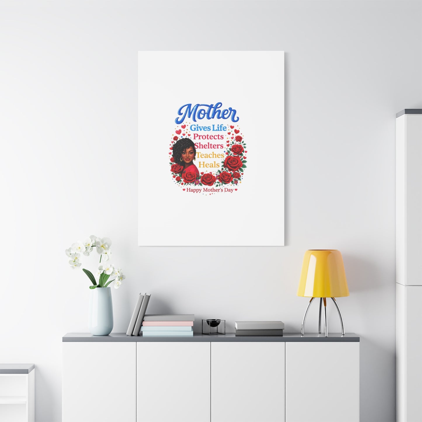 Mother Gives Life Floral Canvas – Happy Mother’s Day Stretched Wall Art