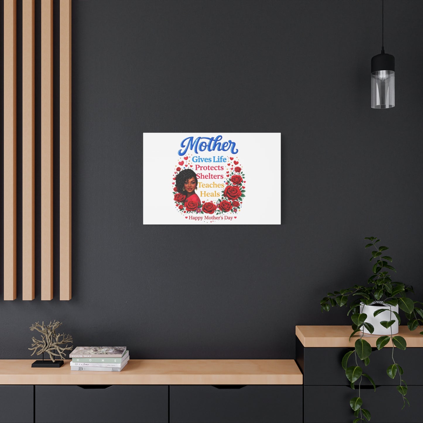Mother Gives Life Floral Canvas – Happy Mother’s Day Stretched Wall Art