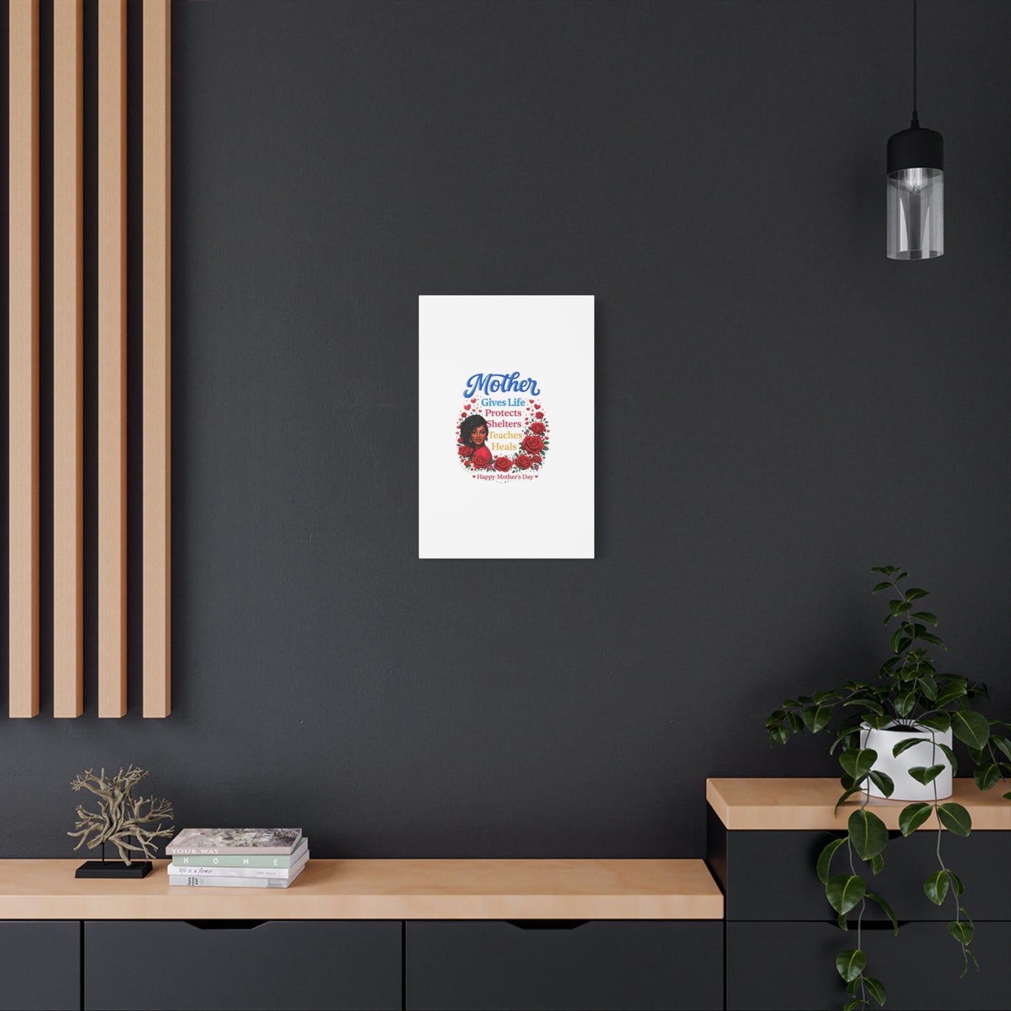 Mother Gives Life Floral Canvas – Happy Mother’s Day Stretched Wall Art