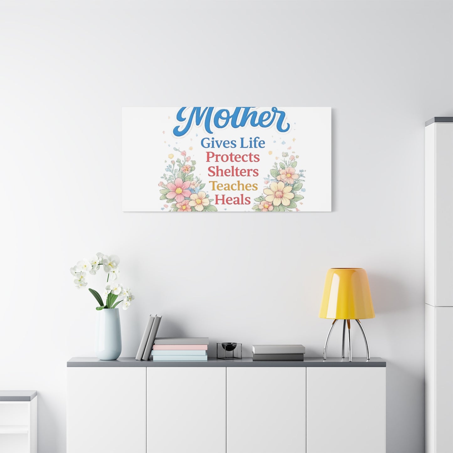 Mother Gives Life Floral Canvas – Happy Mother's Day Wall Art