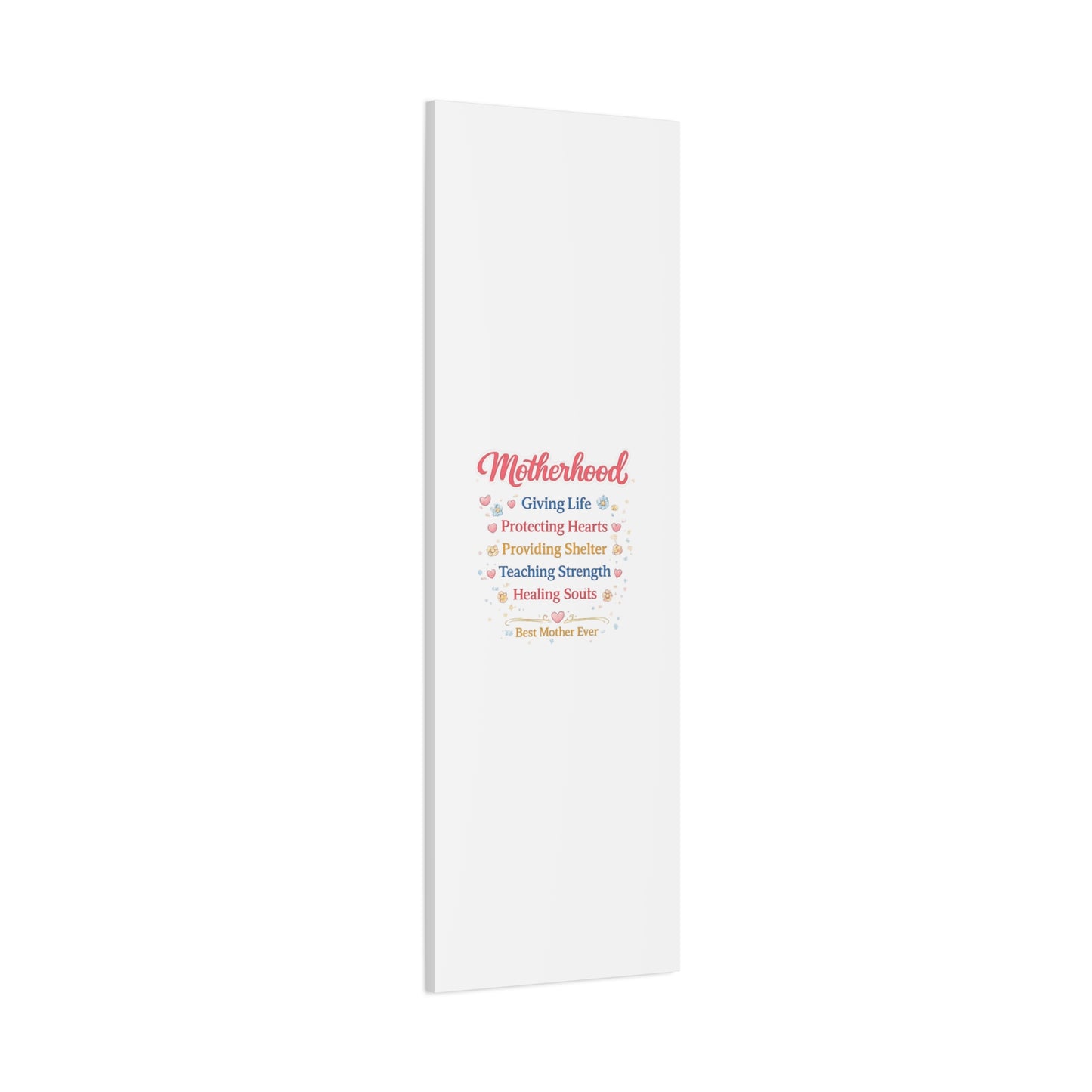 Motherhood Canvas Wall Art — "Motherhood: Giving Life, Protecting Hearts" Stretched Matte Print
