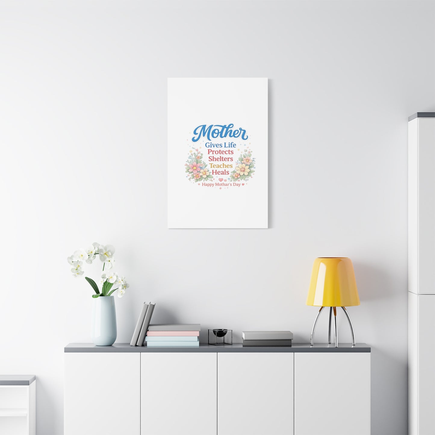 Mother Gives Life Floral Canvas – Happy Mother's Day Wall Art