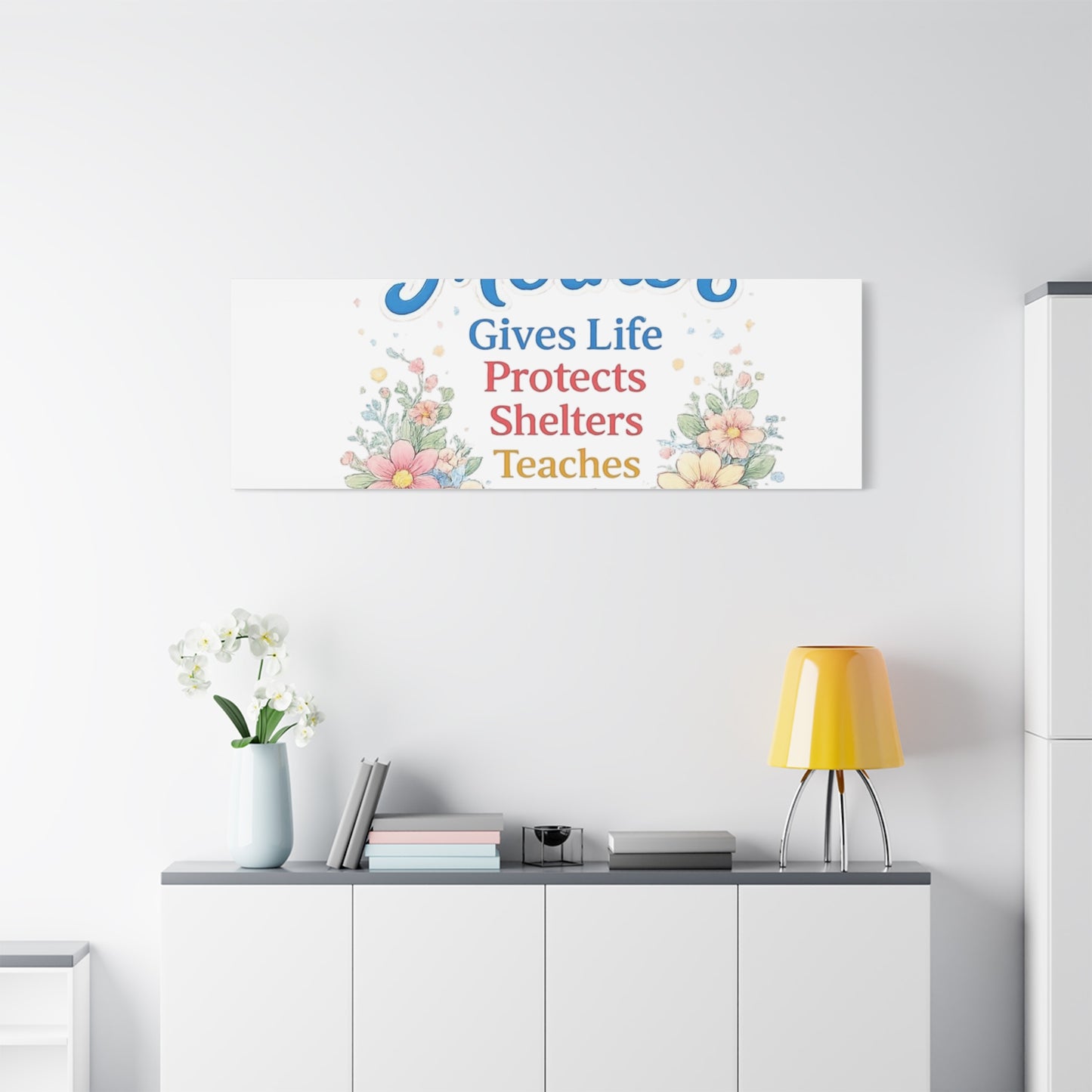 Mother Gives Life Floral Canvas – Happy Mother's Day Wall Art