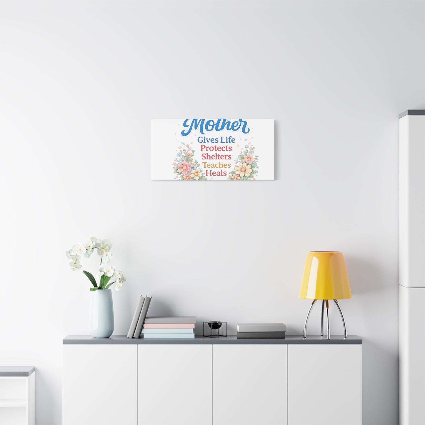 Mother Gives Life Floral Canvas – Happy Mother's Day Wall Art