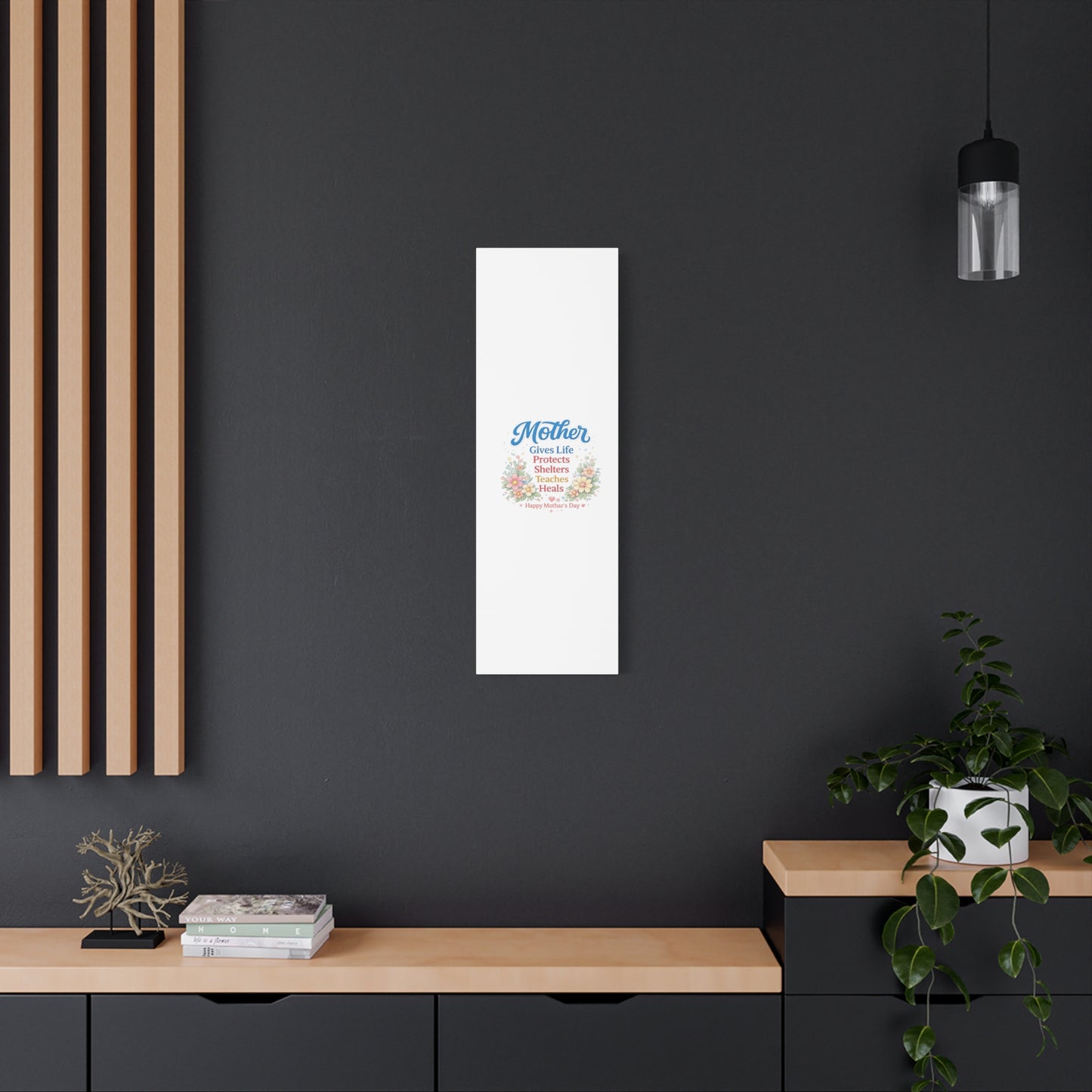Mother Gives Life Floral Canvas – Happy Mother's Day Wall Art