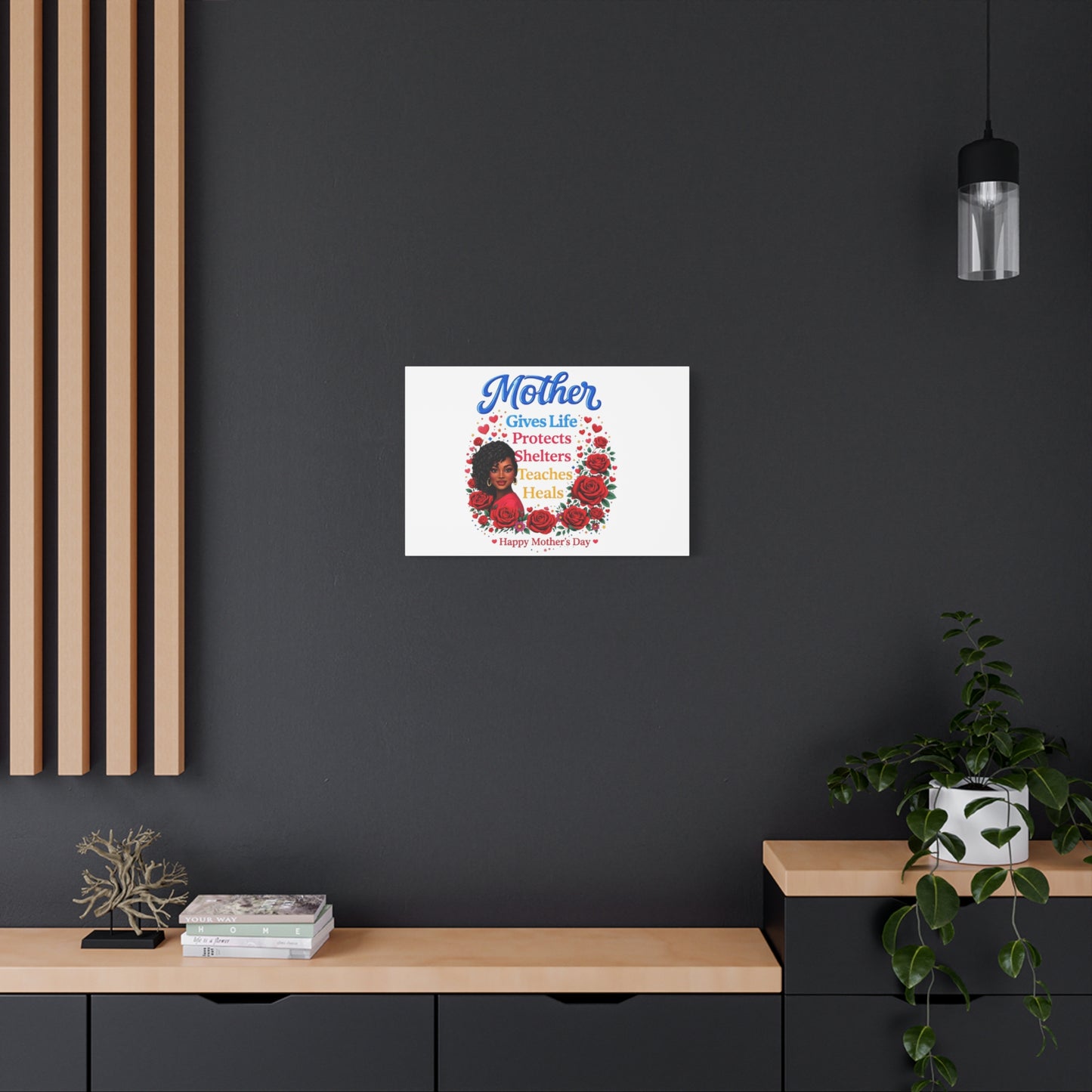 Mother Gives Life Floral Canvas – Happy Mother’s Day Stretched Wall Art