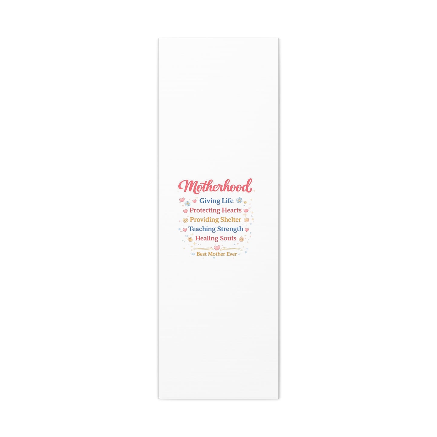 Motherhood Canvas Wall Art — "Motherhood: Giving Life, Protecting Hearts" Stretched Matte Print