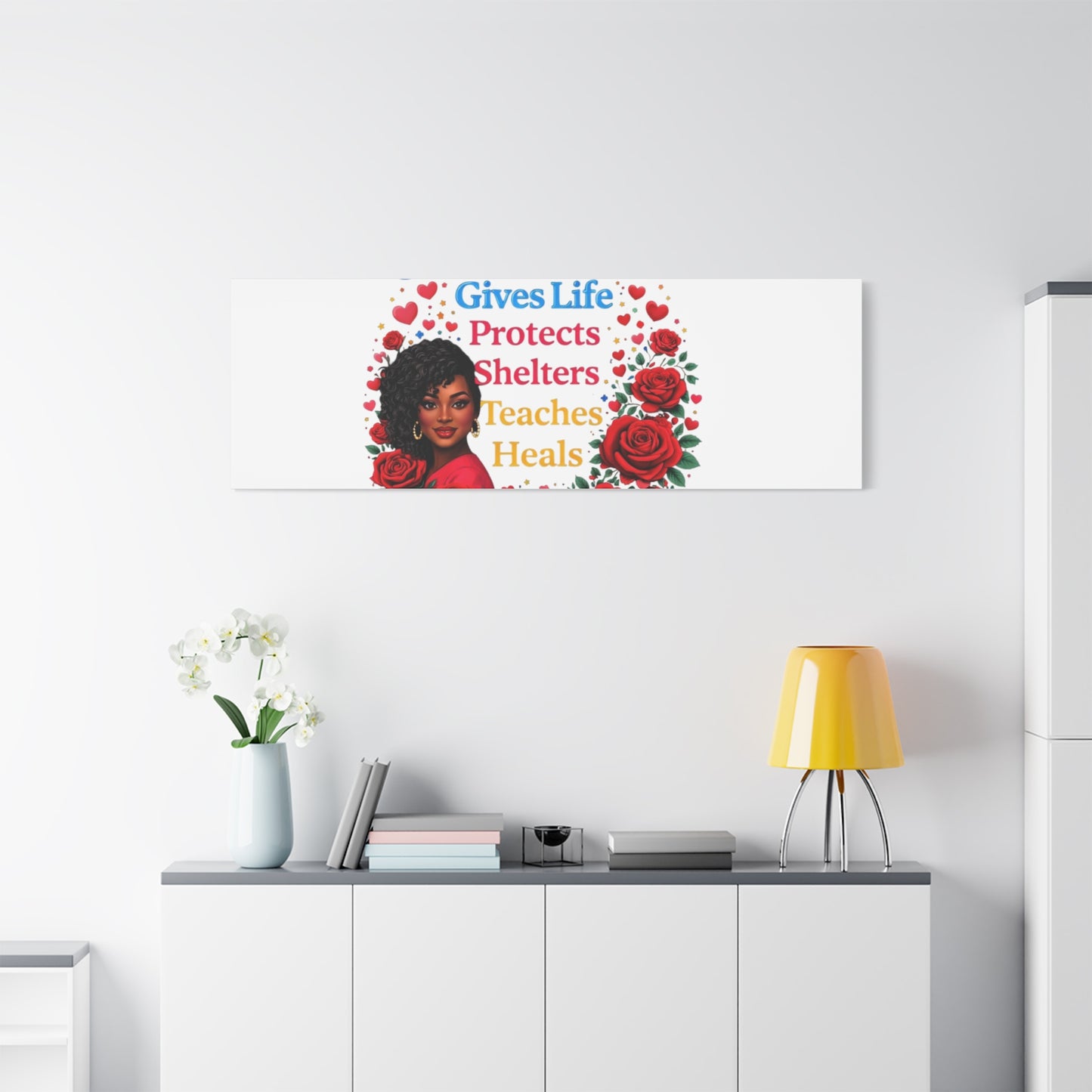 Mother Gives Life Floral Canvas – Happy Mother’s Day Stretched Wall Art