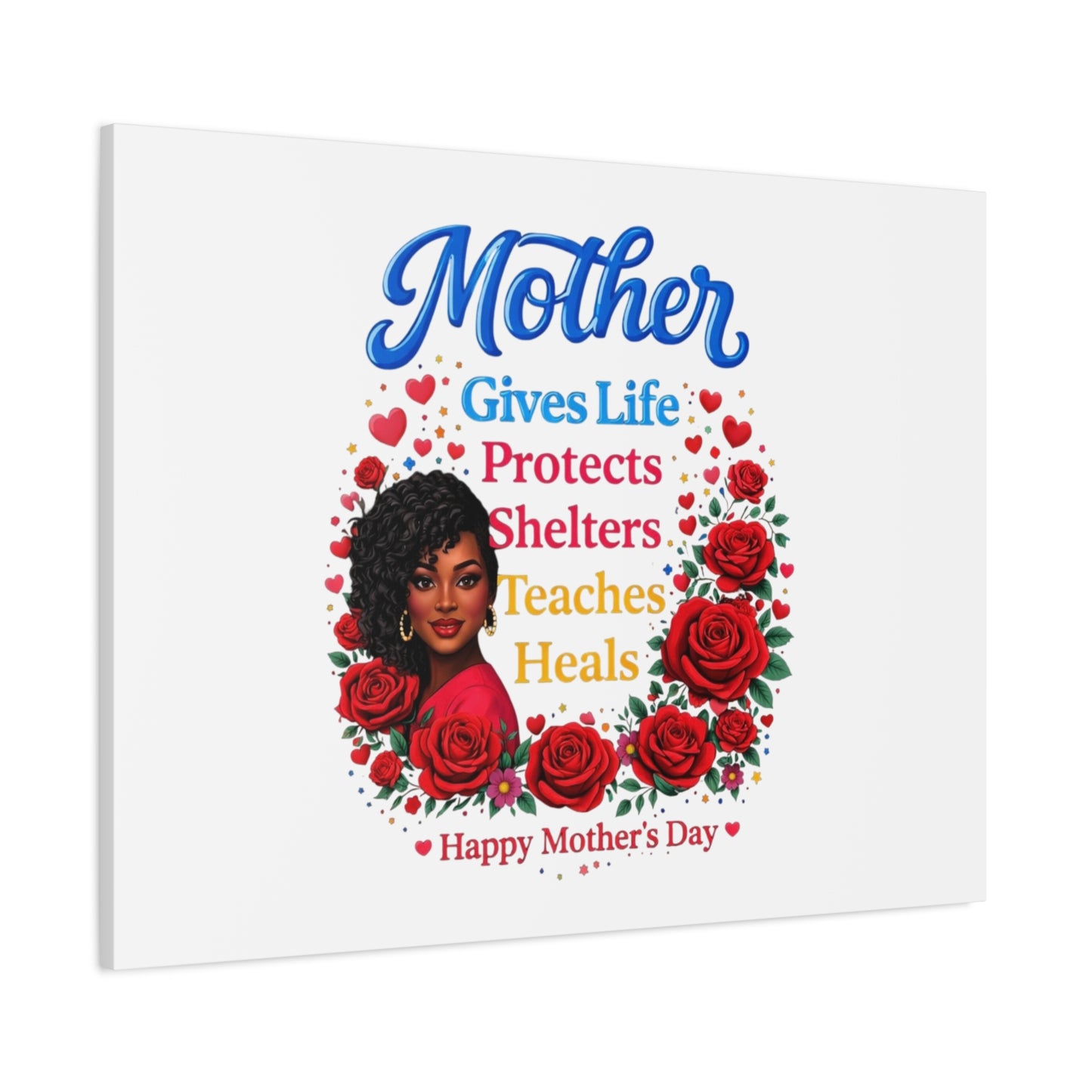 Mother Gives Life Floral Canvas – Happy Mother’s Day Stretched Wall Art