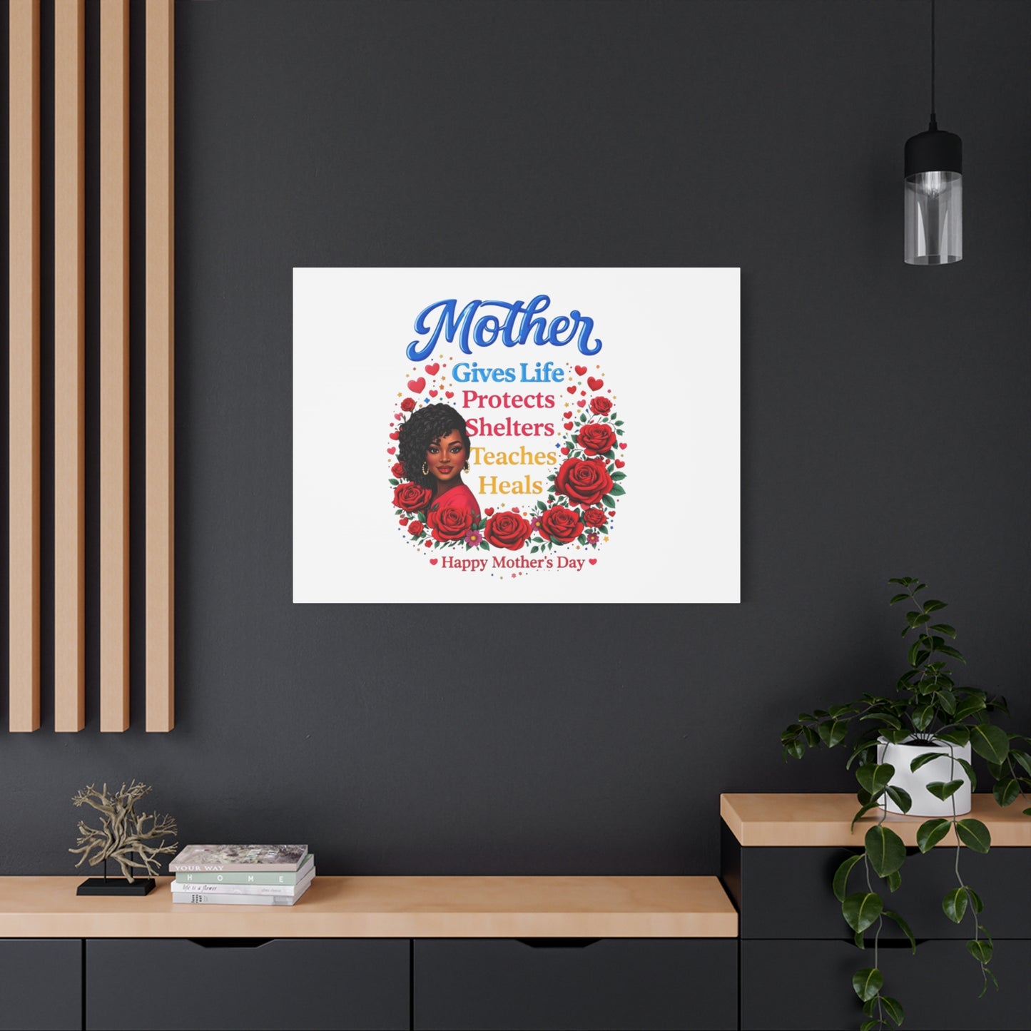 Mother Gives Life Floral Canvas – Happy Mother’s Day Stretched Wall Art