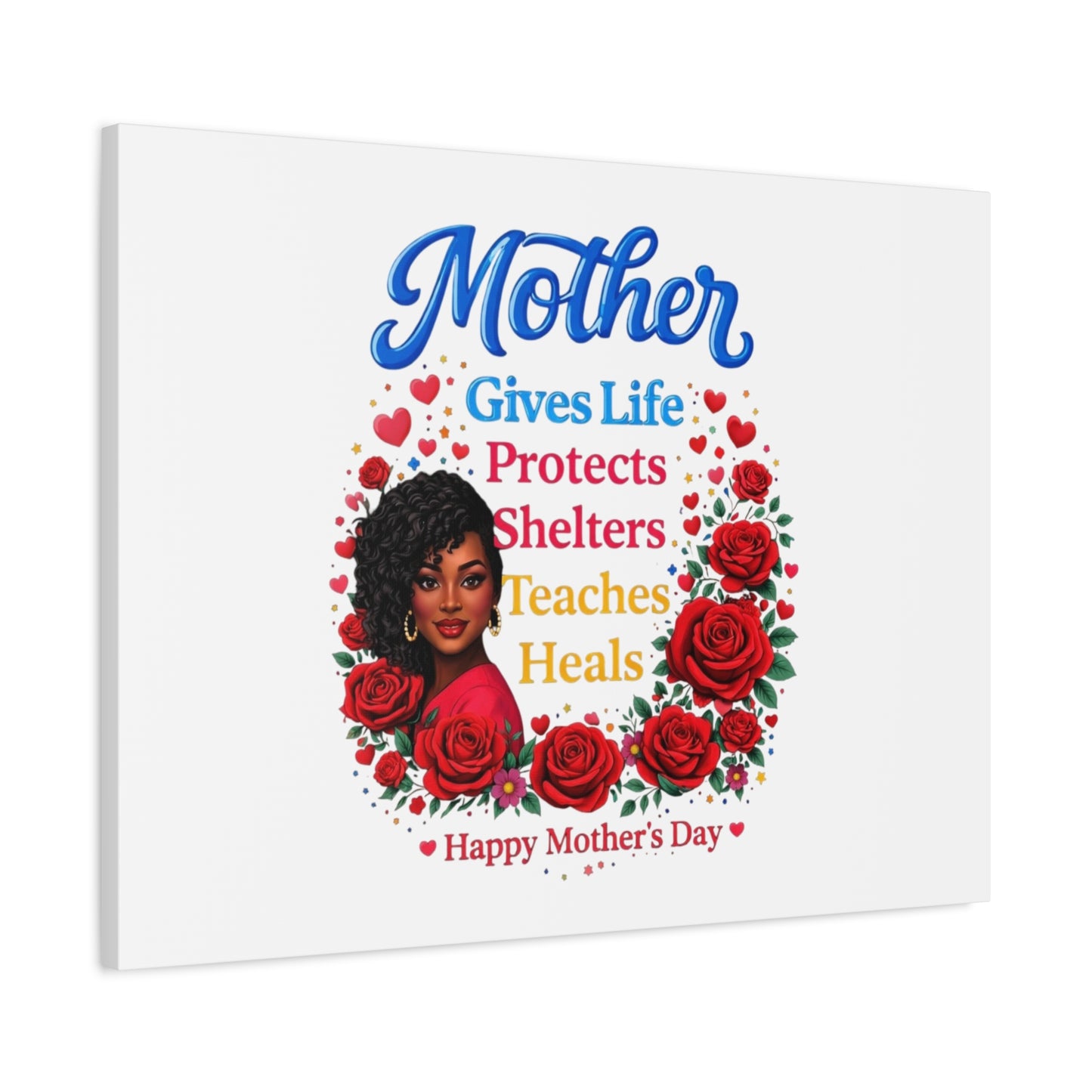 Mother Gives Life Floral Canvas – Happy Mother’s Day Stretched Wall Art