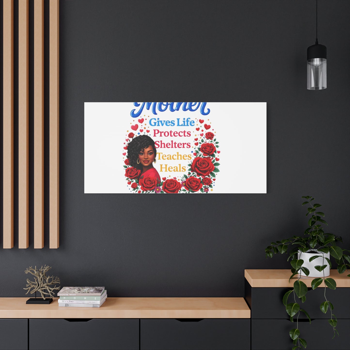 Mother Gives Life Floral Canvas – Happy Mother’s Day Stretched Wall Art