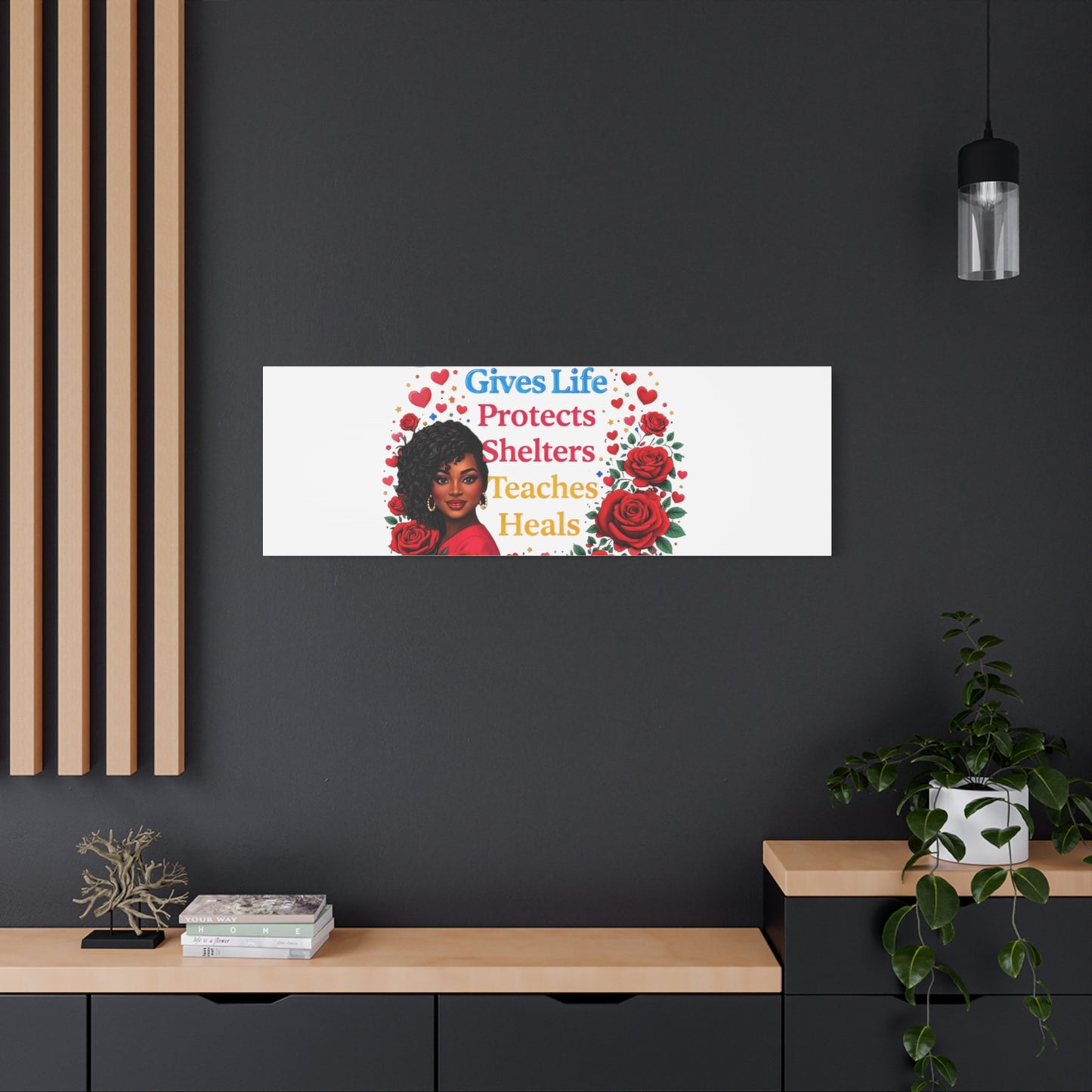 Mother Gives Life Floral Canvas – Happy Mother’s Day Stretched Wall Art