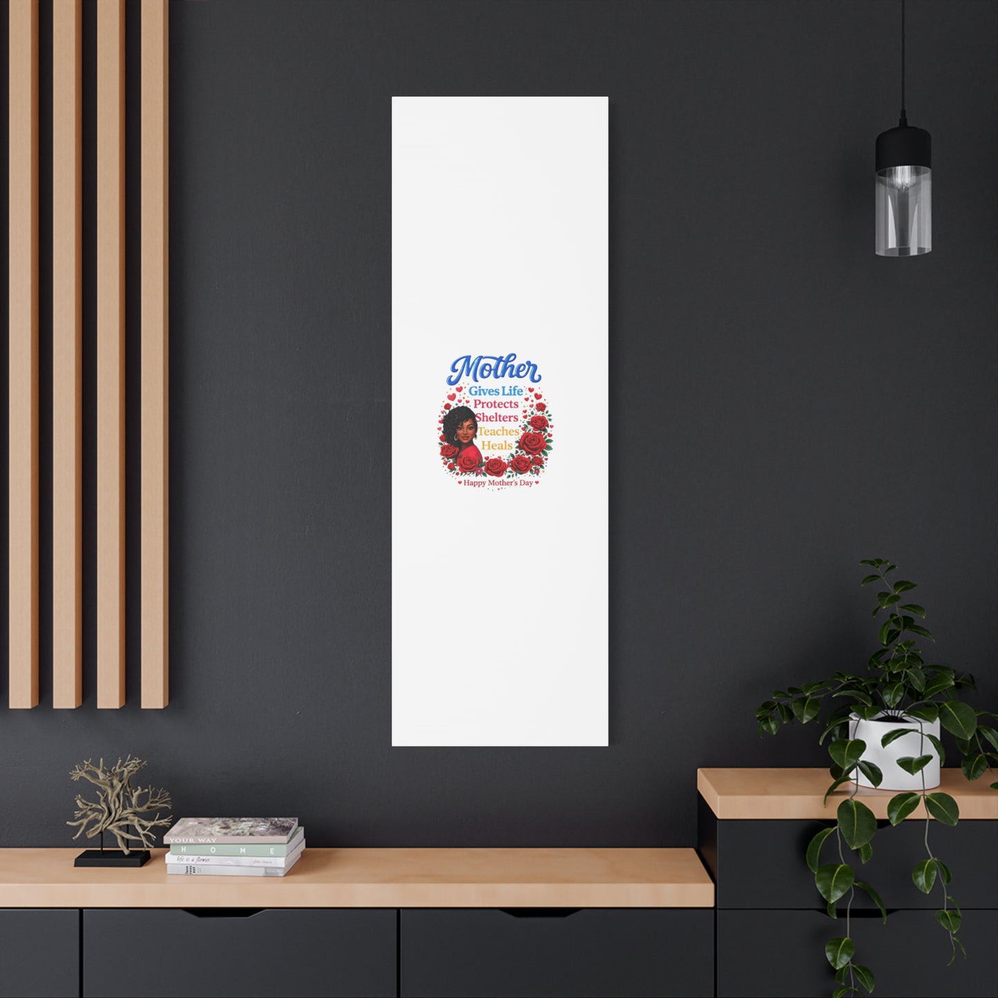 Mother Gives Life Floral Canvas – Happy Mother’s Day Stretched Wall Art