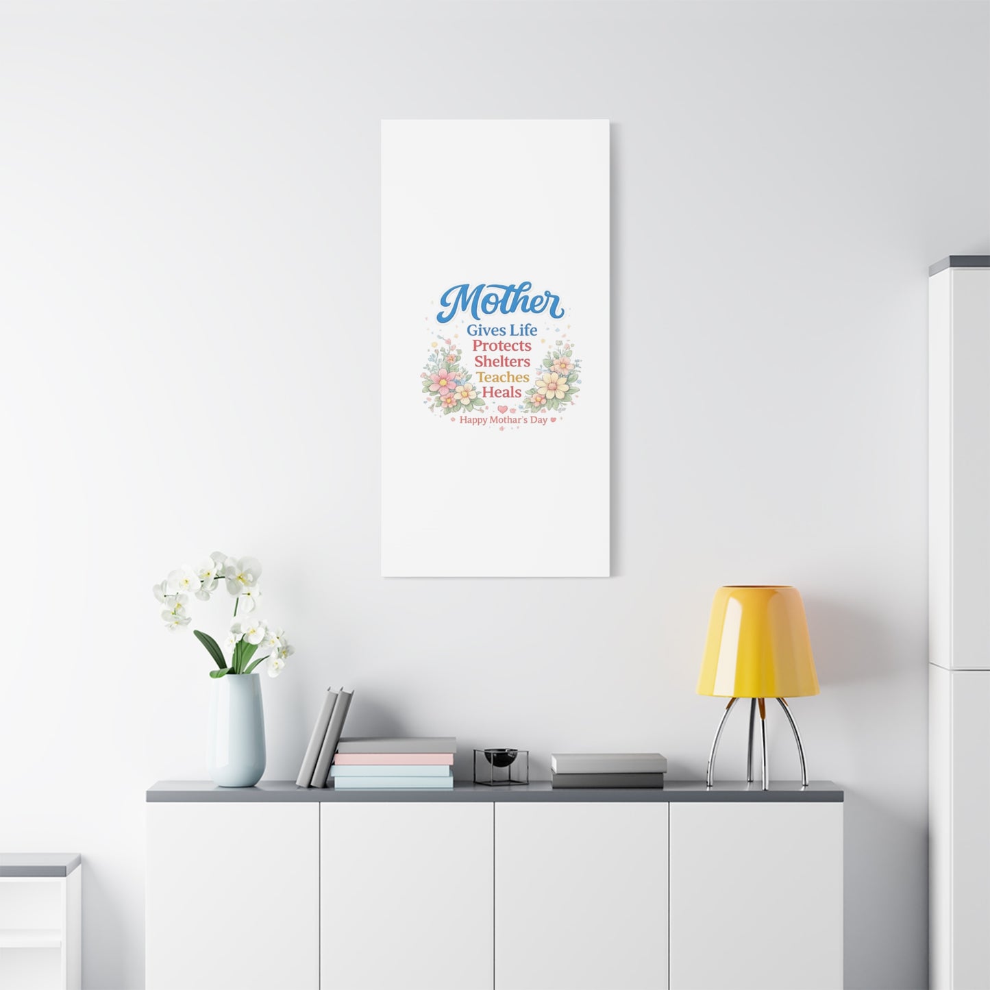 Mother Gives Life Floral Canvas – Happy Mother's Day Wall Art